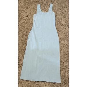 She + Sky Women's Sun Dress Ribbed Size L Color Mint Green 40” From Neck Line.